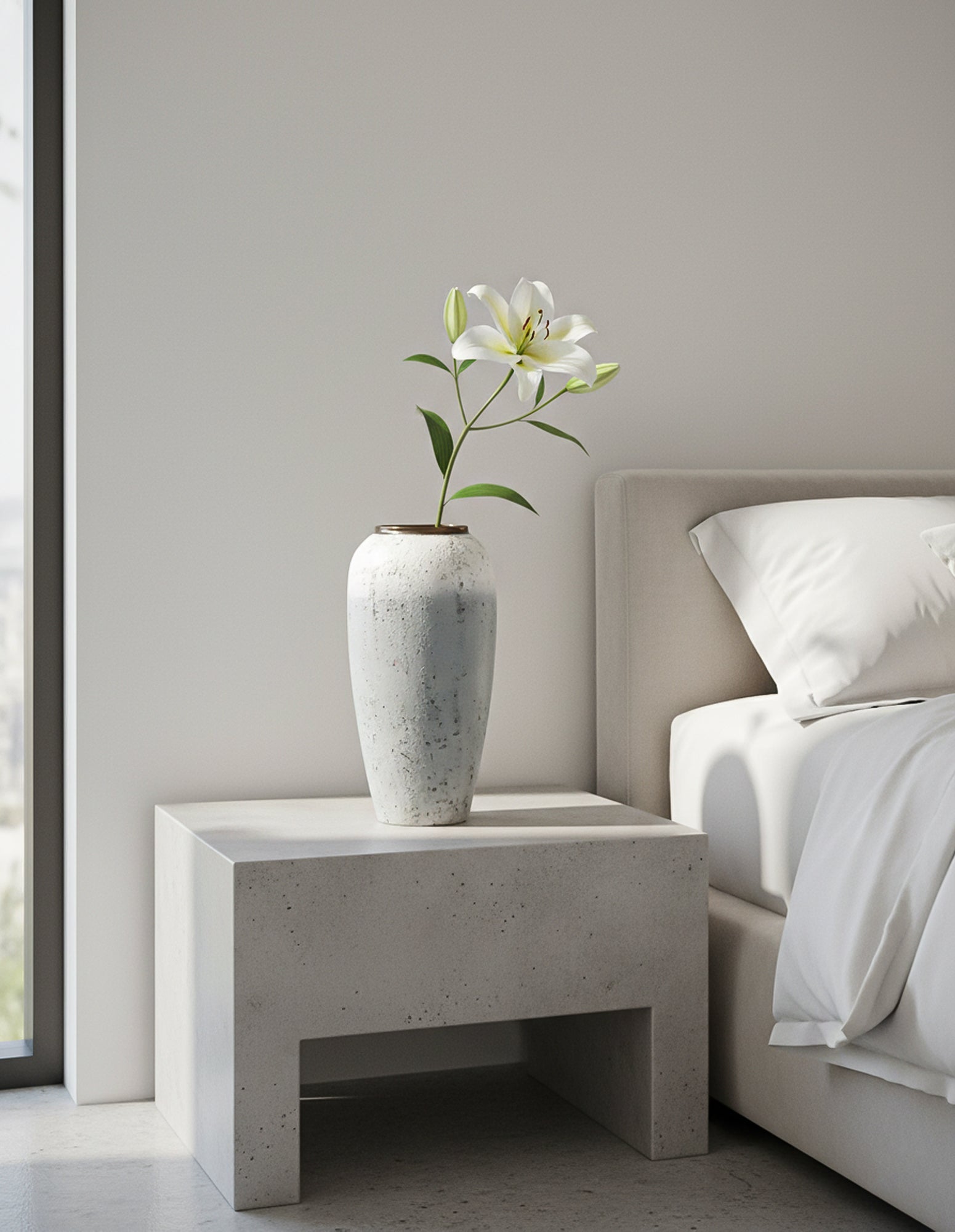 SOGA 35x17cm White and Grey Large Ceramic Flower Vase Elegant Living Room Home Decor