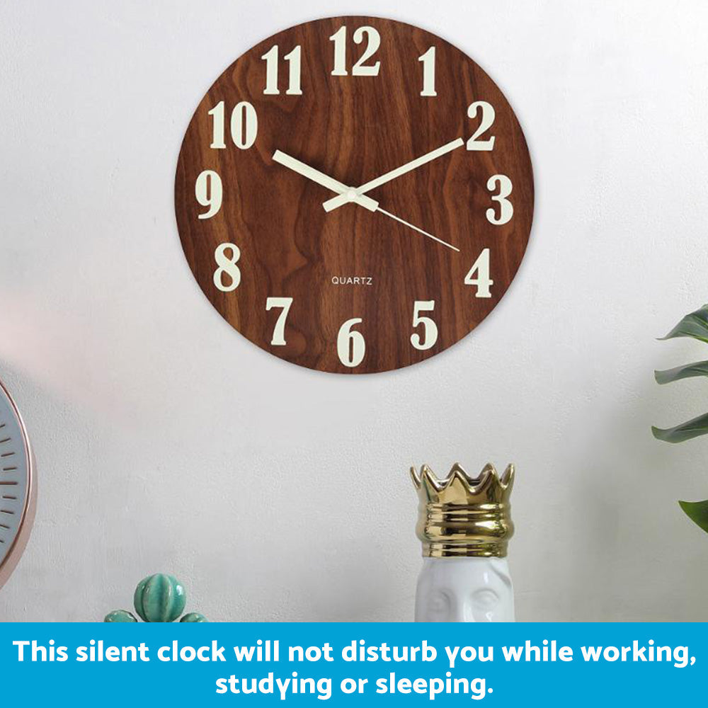 12'' Luminous Wall Clock Suitable for Home Bedroom Living Room